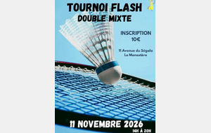 Tournoi FLASH en double MIXTE