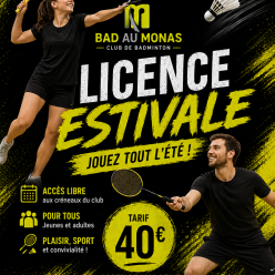 Licence ESTIVALE (du 1er mai au 31 août 2026)